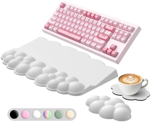 Sushret Cloud Wrist Rest with Keyboard Stand, Keyboard Riser with Wrist Pad