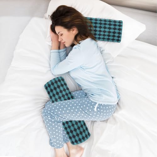 Outdoor Bolster Pillow Memory Foam Neck Roll Pillow Round Pillow Inserts Cylinder Memory Foam Pillow Knee Support Pillow Argyle Plaid Darkturquoise