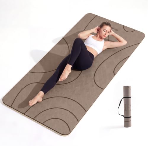 EaseUp Large Yoga Mat 73x35.5x0.4",10mm Thick Non-Slip for Home Workout