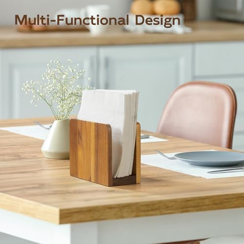 Acacia Wood Mail Organizer, Mail Holder for Desk, Letter Holder for Countertop, Small Envelope Holder, Desk Organizers and Accessories for Home Office