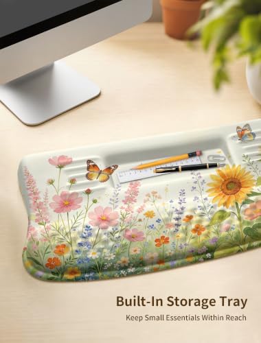 Ergonomic Keyboard Wrist Rest Pad with Wrist Support Butterfly Flower