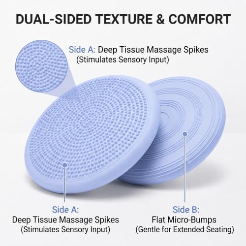 Hanstuten Wobble Seat Cushion Balance Disc - Rubber Wiggle Seat for Active Sitting, Office Desk Chair, and Core Strength Training
