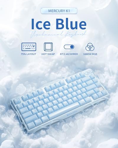 GravaStar Mercury K1 75% Wireless Mechanical Gaming Keyboard RGB Backlit