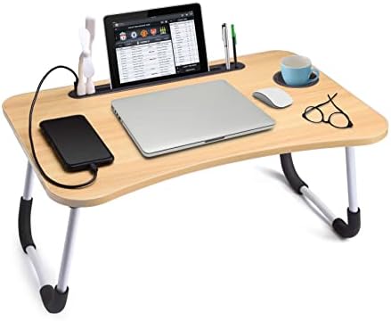 Slendor Foldable Lap Desk with Cup Holder for Bed, Couch, Floor
