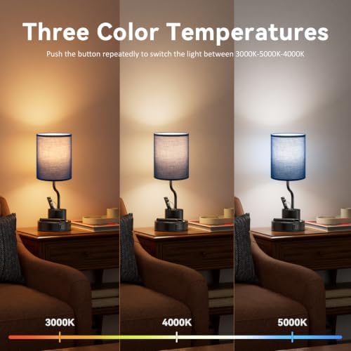 Fenmzee Bedside Lamps for Bedroom Set of 2 - Table Desk Lamp for Nightstand
