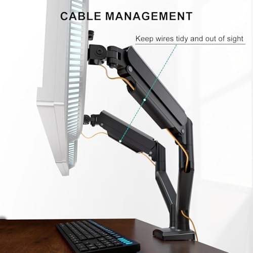 WALI Adjustable Dual Monitor Arm for 13-32 inch Screens, 22 lbs per Arm