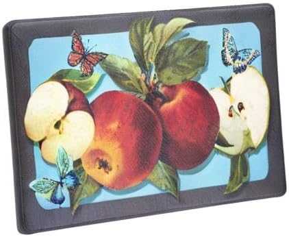 PowerSellerUSA Printed Anti Fatigue Mat, Printed Textured Comfort Standing Floor Mats for Living, Dining Room, Bedroom, Kitchen, Office, Work (18x30 in., Apples and Butterflies)