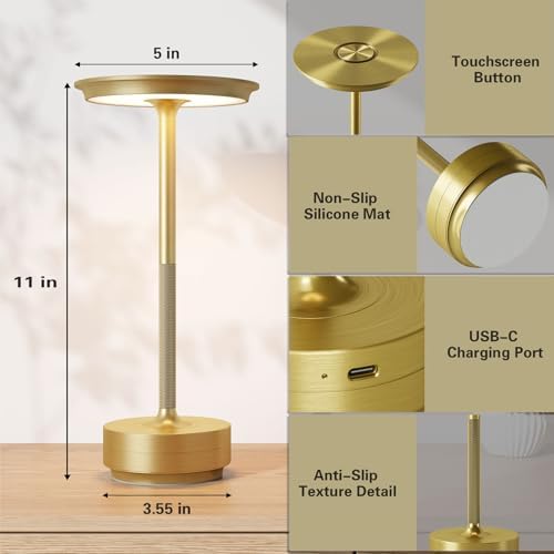 Cordless Rechargeable Table Lamp,LED Portable Battery Table Lights