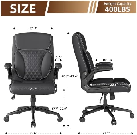 Youhauchair Executive Office Chair, Leather Computer Desk Chair, Black