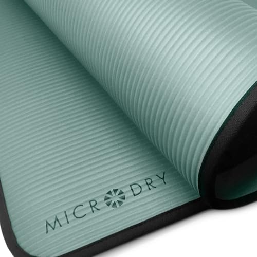 MICRODRY Multi-Purpose Fitness Mat, Cushioned & Non-Slip Foam for Yoga, Pilates, HIIT, Skid-Resistant and Tear-Resistant, 24"x72" with Carry Strap