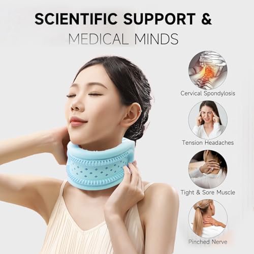 Neck Brace for Pain and Support, Soft Cervical Collar for Sleeping (Blue)