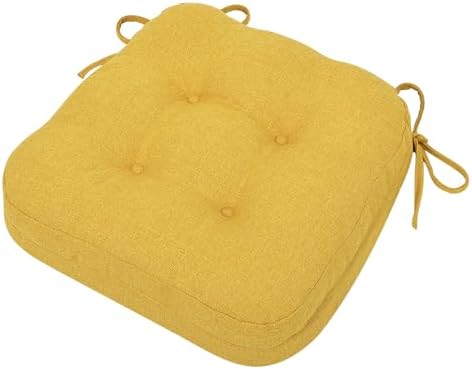 baibu Patented 2-Layer Dining Chair Cushion, 16.5 x 16.5 x 3.5 in, Yellow