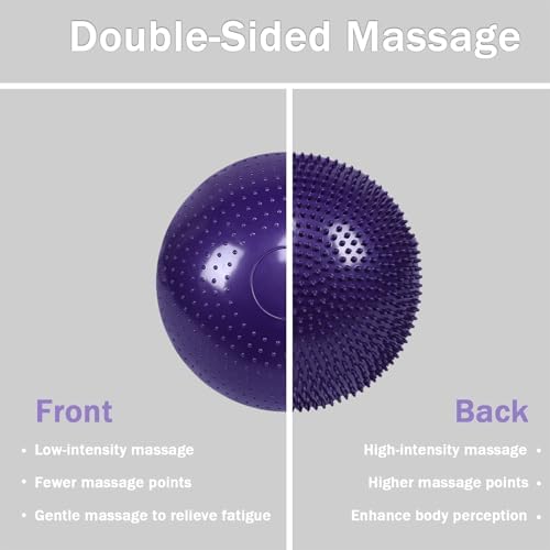 Air Stability Wobble Cushion, Core Balance Disc Trainer, Wiggle Seat to Improve Sitting Posture & Attention (Purple)