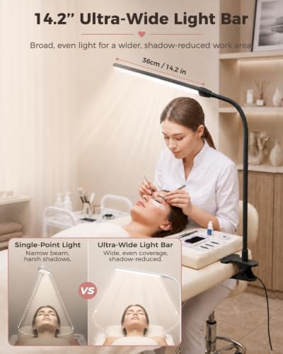 Nail Light for Desk Clip On Clamp, Table Puzzle Craft Lash Tech Lamp