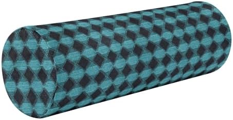 Outdoor Bolster Pillow Memory Foam Neck Roll Pillow Round Pillow Inserts Cylinder Memory Foam Pillow Knee Support Pillow Argyle Plaid Darkturquoise