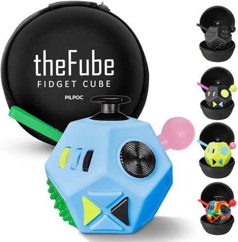 PILPOC theFube Fidget Cube Toys for Kids and Adults (Light Blue & Mix)