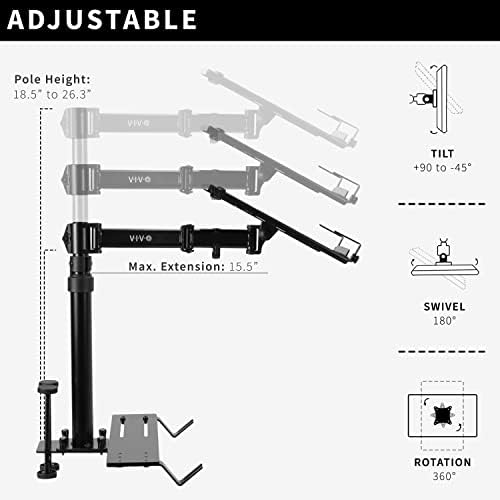 VIVO Black Adjustable Single Laptop Car Mount, MOUNT-CAR01