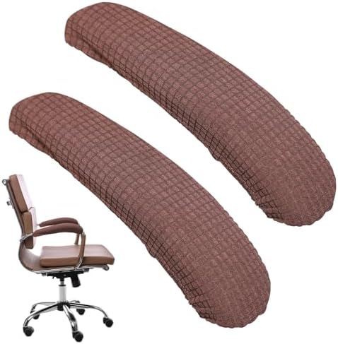 Vin Beauty Office Chair Armrest Covers, 2Pcs Office Removable Arm Rest Covering, Elastic Chair Armrest Covers, Office Seat Hand Rest Protector, Arm Covers Protectors for Office Chair(Coffee)