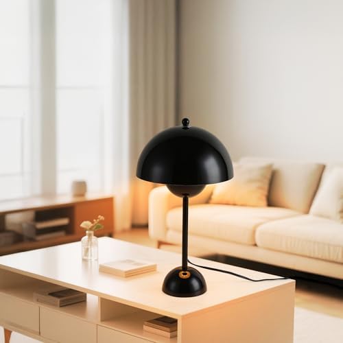 Creative Mid-Century Modern Bud Table Lamp for Home&Office, Glossy Black