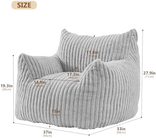 Achicsofar Bean Bag Chair for Adults Teens, Comfy Faux Fur Beanbag Armchair