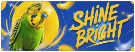 Budgie Cute Mouse Pad Mouse Pads for Desk 11.8x31.5 in Blue Yellow