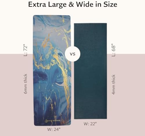Shakti Warrior TPE Yoga Mat (72 inch x 24 inch x 6mm Thick)