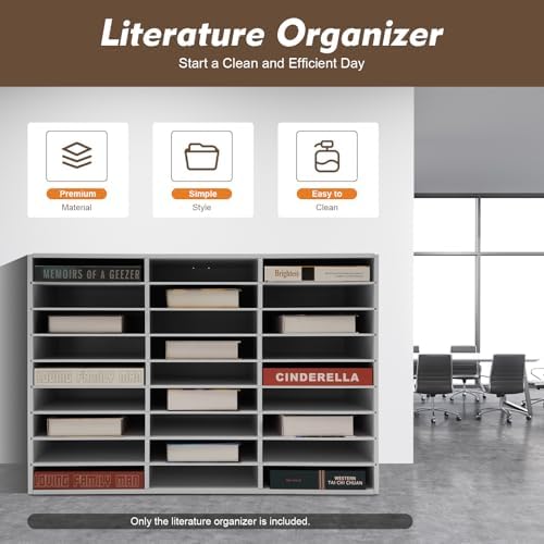 27 Slot Literature Organizer – Desktop File Sorter for Office, Classroom