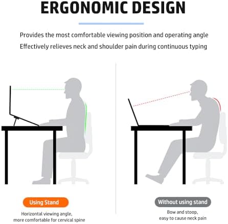 2PCS Zinc Alloy Mini Foldable Laptop Stand, Portable Computer Keyboard Riser with 2 Adjustable Angles, Self-Adhesive Invisible Notebook Stand and Keyboard Lift for Desk (Black)