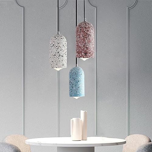Concrete Industrial Style Light,E27 Base Single-Head Chandelier,Creative Colored Cement Little Hanging Lamp,Front Desk Ckitchen Island Decorative Lighting Fixtures/Blue