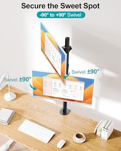 Stacked Monitor Mount for Max 32" Screens, Vertical Dual Monitor Stand