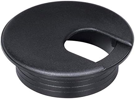 Desk Grommet 2 Inch, Plastic Desk Cord Cable Hole Cover, Black, 10 Pack