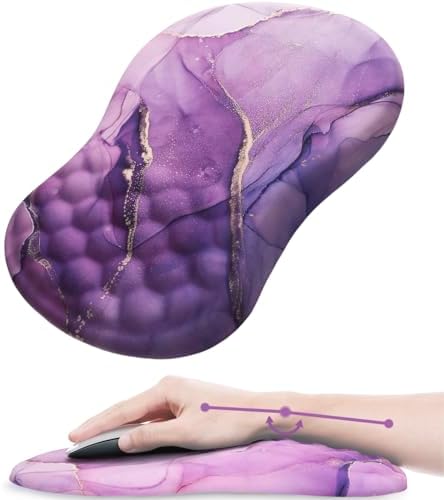 Ergonomic Mouse Pad Wrist Rest, 15° Memory Foam, Non-Slip PU Base