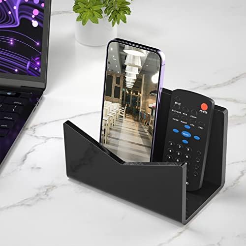 Richboom Acrylic Mail Holder, Envelope Holder for Desk Countertop Letter Holder for Home Office School (1 Section Black)