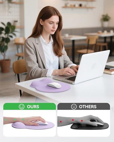 Mouse Pad with Wrist Rest for Desktop Large Ergonomic Mouse Mat(Lavender)