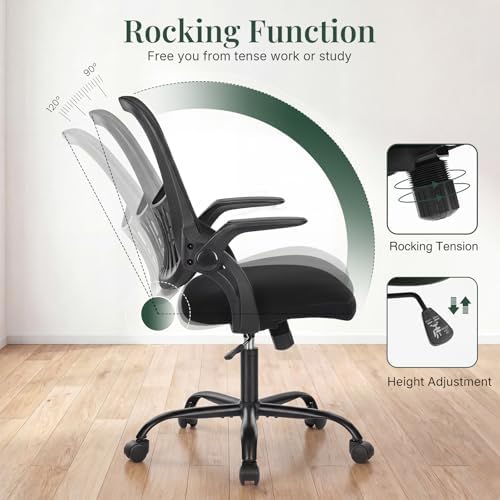 Home Office Desk Chair with Flip-up Armrest, Computer Chair