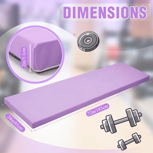 Lyrow 2 Inch Thick Yoga Mat 72x24 with Carry Strap Foam