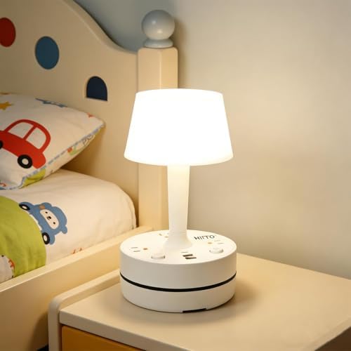 Small Table Lamp for Home Office and Nightstand, 3 Way Dimmable Desk Light with USB Charging Port