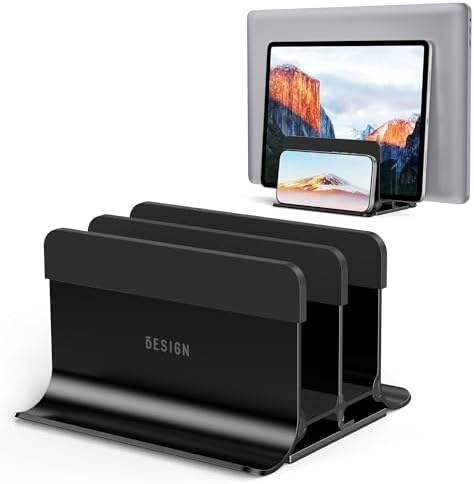 BESIGN LS13 Vertical Laptop Stand Holder for Desk, 4 in 1 Desktop Stand Holder for Laptops, Tablets, Smart Phones