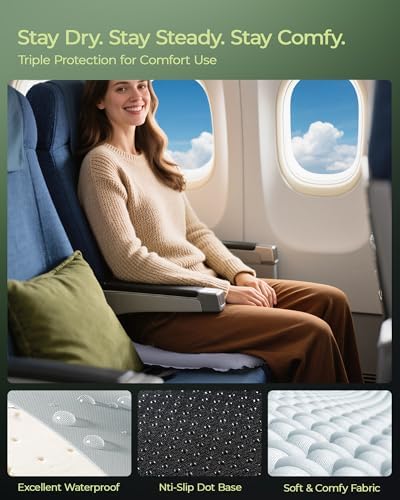 Inflatable Stadium Seat Cushion for Airplane, 2.5" Thicker Foam