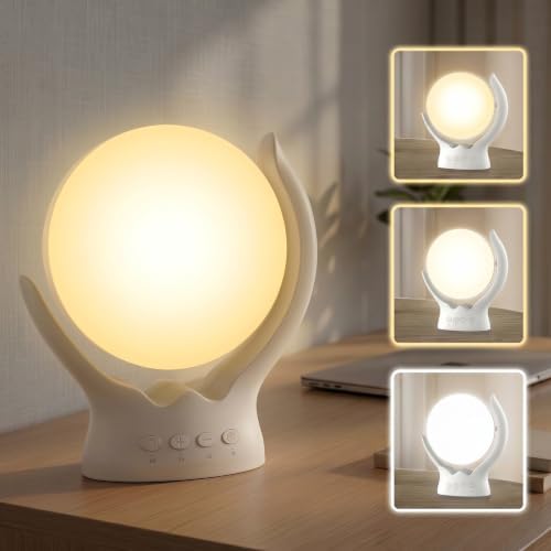 Voraiya Light Therapy Lamp, UV-Free 10000 Lux Sun Lamp, 210° Rotatable, 3 Color Temperatures, 5 Brightness Levels, 4 Timer Settings with Memory, Daylight Lamp for Home Office Desk