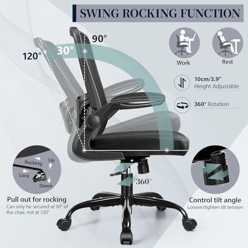 FelixKing Office Chair, Ergonomic Comfy Desk Chair with Flip-up Armrests