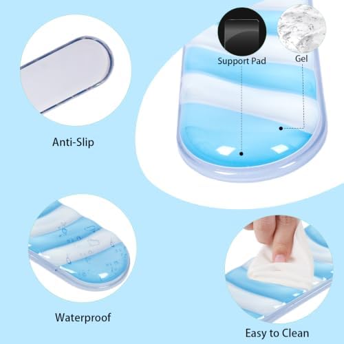 L-SPOUTTO Blue Cute Ergonomic Gel Wrist Rest for Mouse and Keyboard