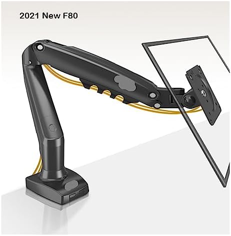F80 Gas Spring 17-30 Inch Desktop LED LCD Monitor Mount Holder Arm Ergonomic Gas Strut Flexi Mount Load 2~9kgs (No USB)