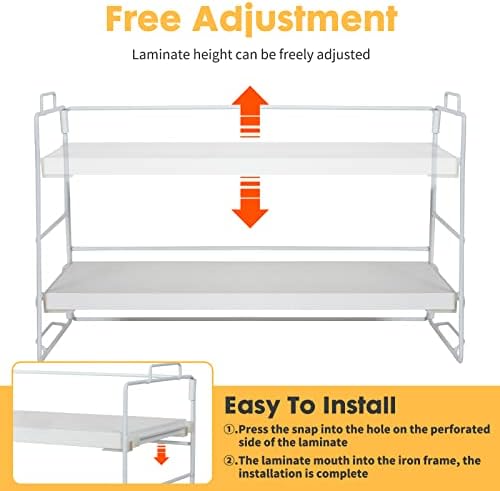 ShellKingdom Desk Shelf Organizer, 3 Tier Desktop Shelves, Adjustable Bookshelf Storage Rack and Office Cubicle Decor for Tabletop, School, Office, Dorm Organization (White)