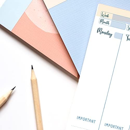 PACKLIST® Undated Weekly Planner Desk Pad (8.3x11.7 in) – 52 Tear-Off Sheets Colorful Schedule Notepad – 100 GSM Paper Weekly Calendar & To-Do List Organizer for Work, School, Projects & Entrepreneurs