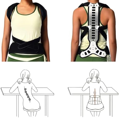 Adjustable Spine Posture Corrector for Back Support,2026 New Full Scoliosis Back Brace Posture Corrector for Kyphosis and Vertebral Compression Fracture Men and Women (Blue, Medium)