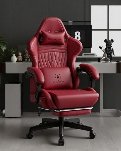 GTPLAYER Gaming Chair, Comfort Computer Office Chair for Adults, Wine Red