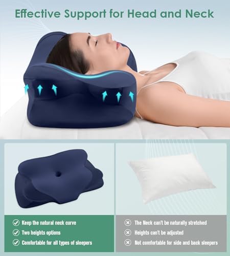 DONAMA Cervical Pillow Ergonomic Memory Foam Pillow for Neck Support