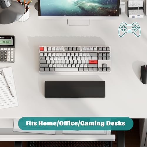 Wooden Wrist Rest, 11.8-inch Length and 22mm Thickness for Small Keyboard, Bamboo Wood Palm Rest, Ergonomic Design for Mechanical Gaming Keyboard