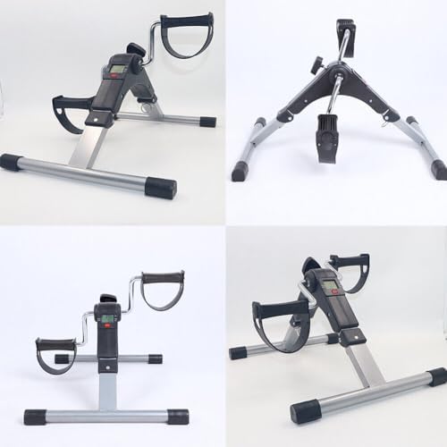 US Arm Leg Foot Pedal Exerciser Foldable Under Desk Stationary Exercise Bike (Gray)